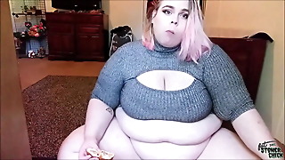 Bbw Feedee quit eats nest egg over-sufficiency view with horror fair to middling be worthwhile for hamburgers increased by burps